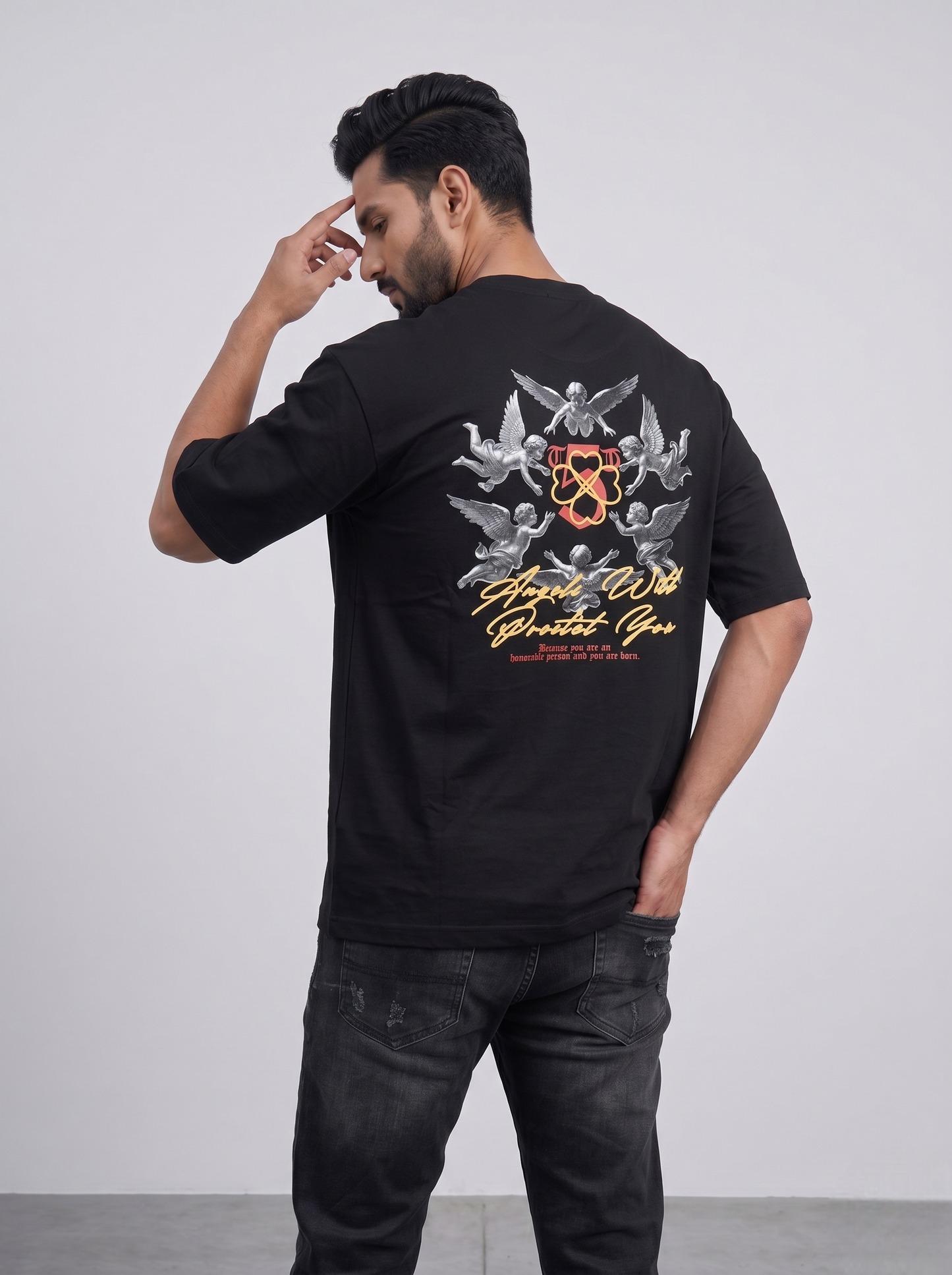 White panther Print Oversized T-Shirt
