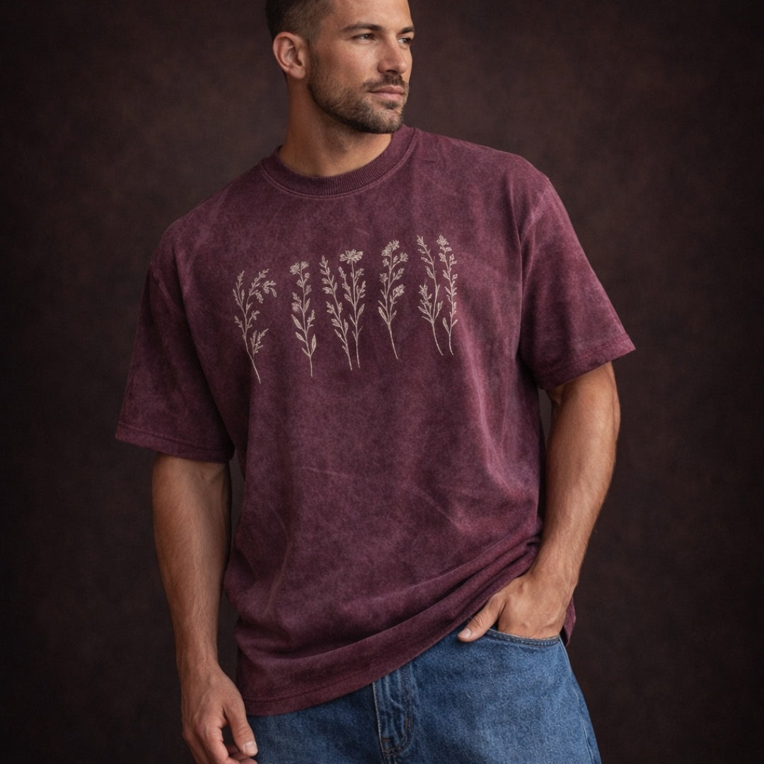Botanical Vintage Wash Oversized T-Shirt