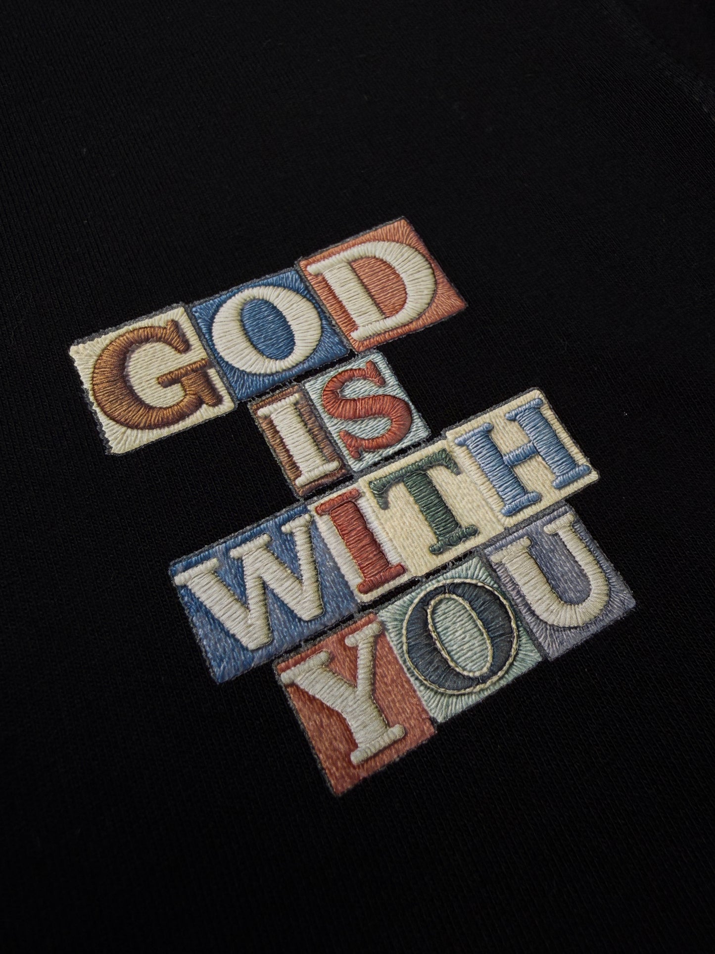 God Is With You Typography Oversized T-Shirt