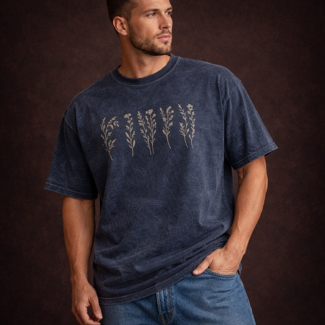 Botanical Vintage Wash Oversized T-Shirt