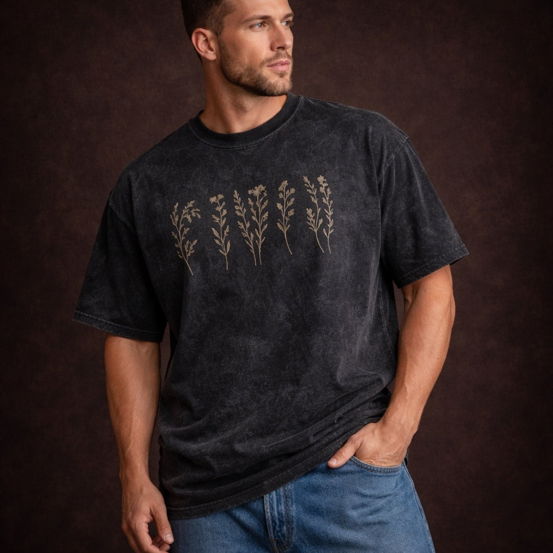 Botanical Vintage Wash Oversized T-Shirt