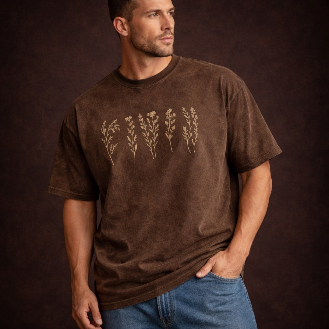 Botanical Vintage Wash Oversized T-Shirt
