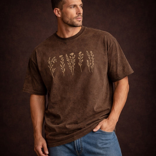 Botanical Vintage Wash Oversized T-Shirt