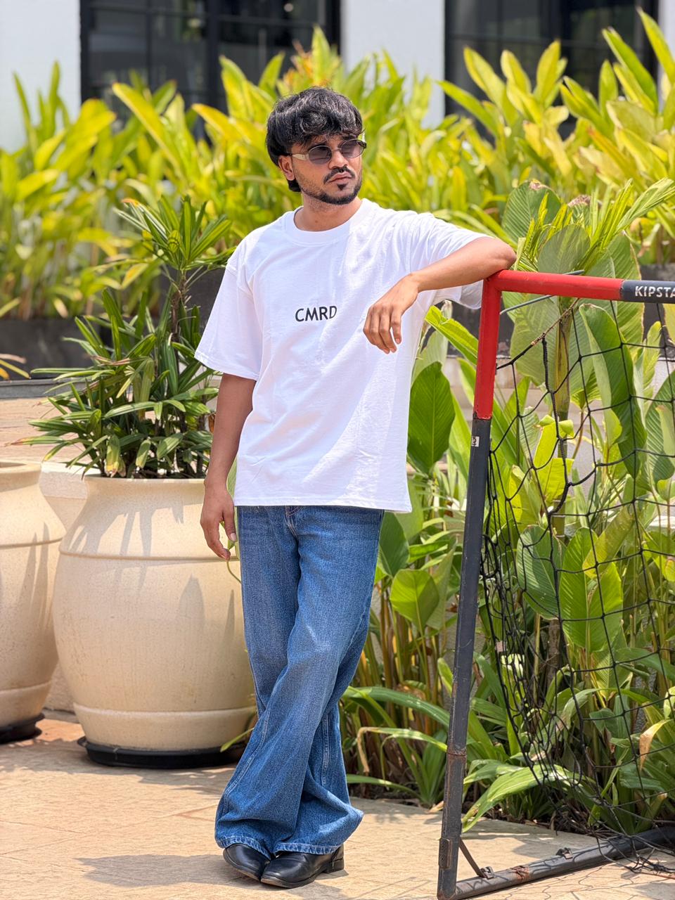 White panther Print Oversized T-Shirt