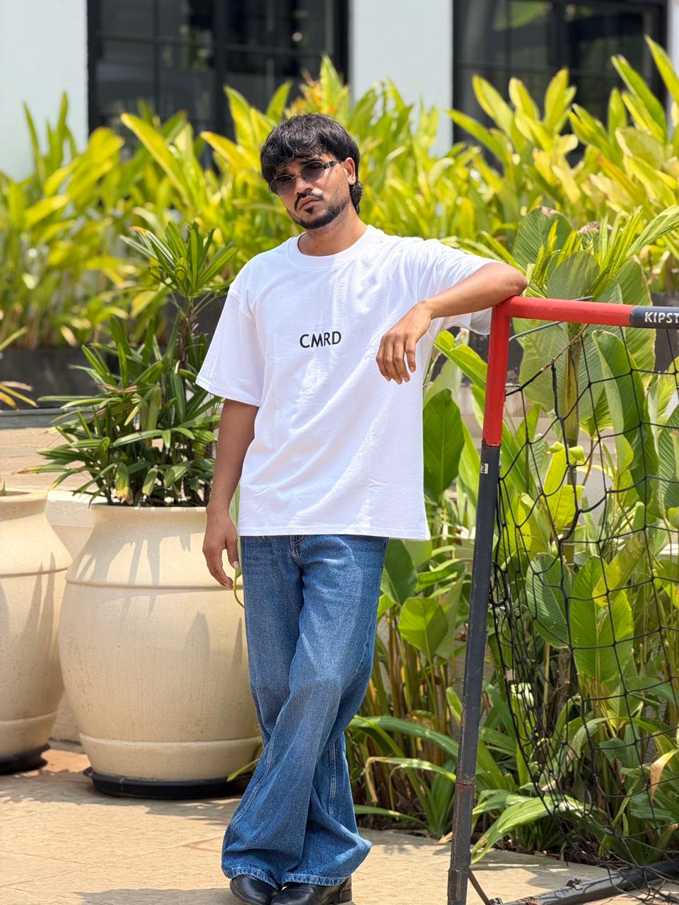 White panther Print Oversized T-Shirt
