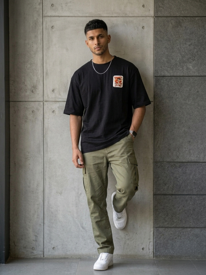 Vintage Cartoon Patch Oversized T-Shirt