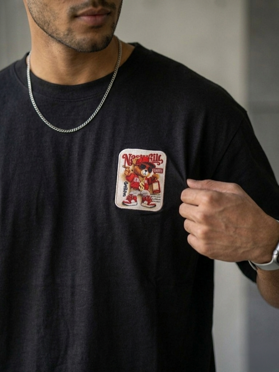 Vintage Cartoon Patch Oversized T-Shirt