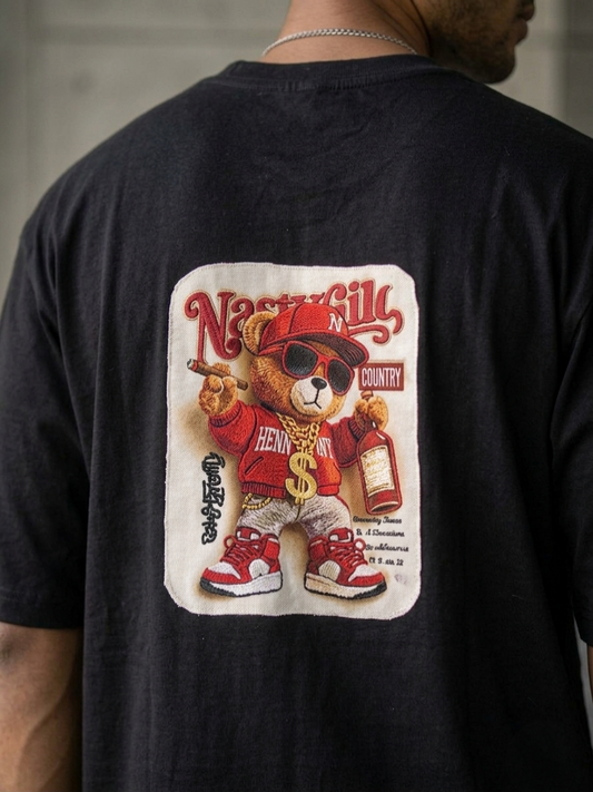 Vintage Cartoon Patch Oversized T-Shirt