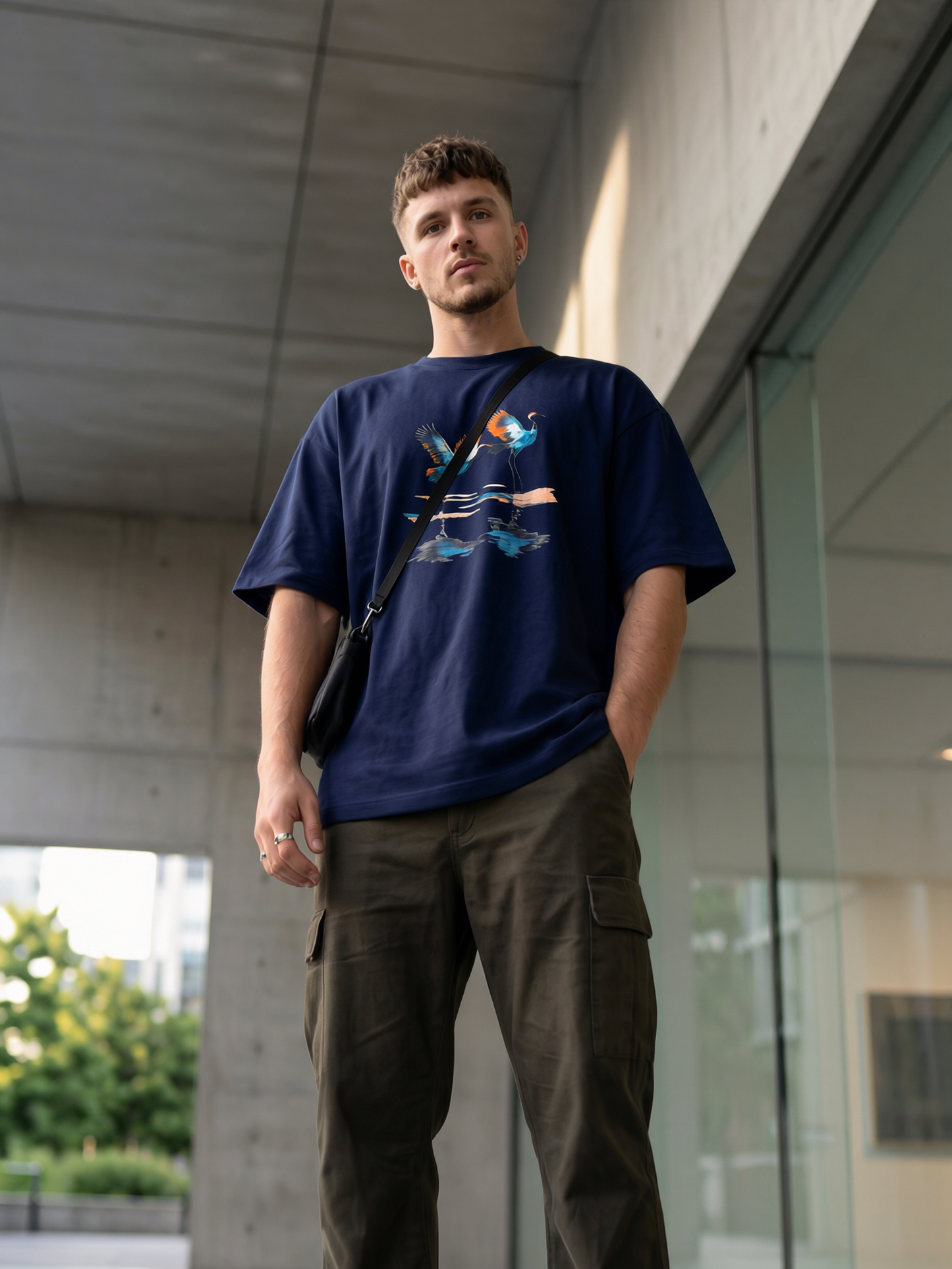 Navy Graphic Bird T-Shirt