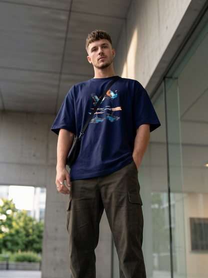 Navy Graphic Bird T-Shirt