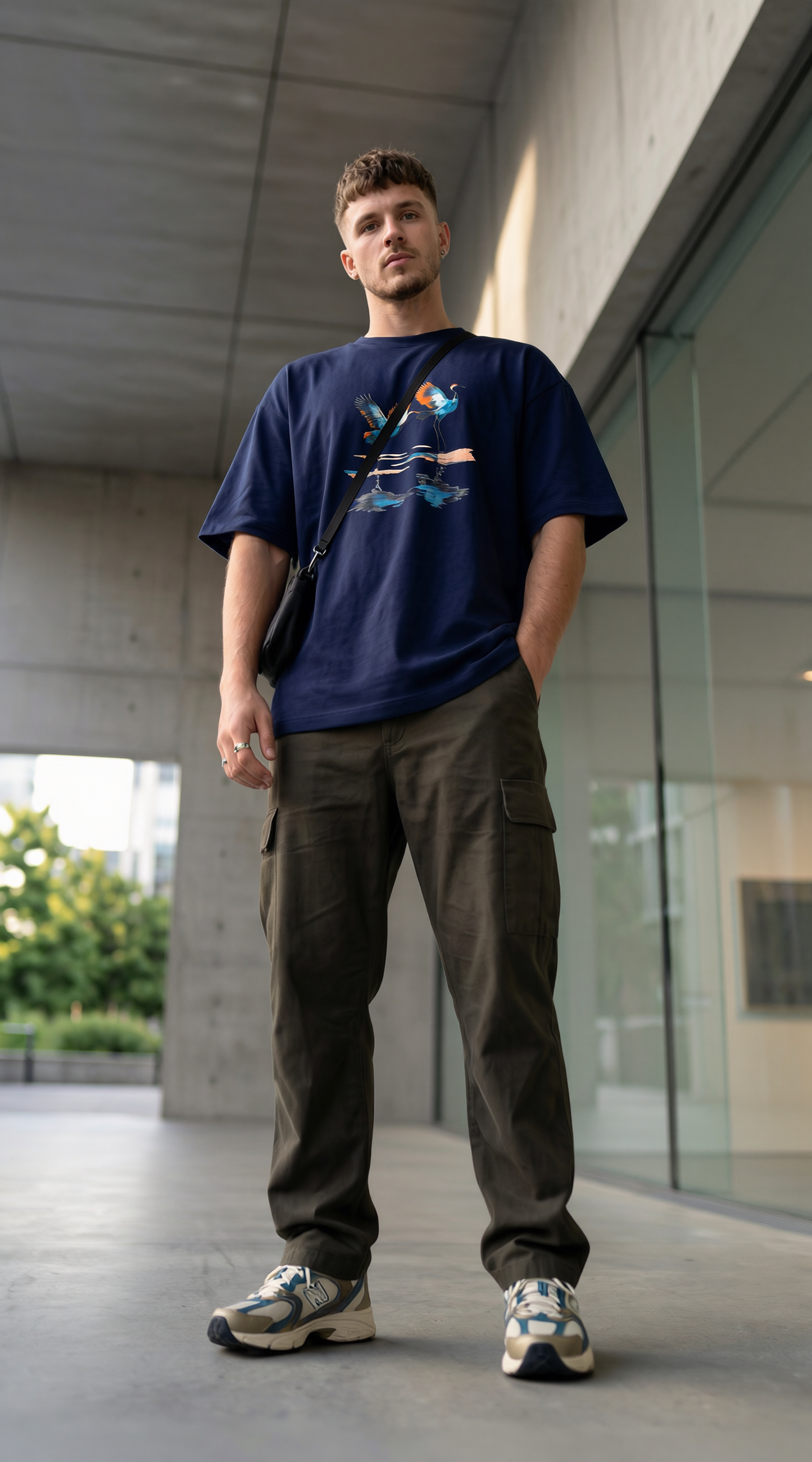 Navy Graphic Bird T-Shirt