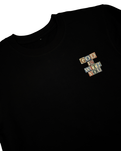 God Is With You Typography Oversized T-Shirt